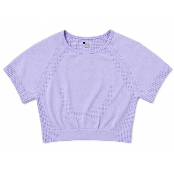 Unbranded Tops - Women’s Seamless Lavender Crop Top Size Small Open Back Athletic Yoga Gym Shirt